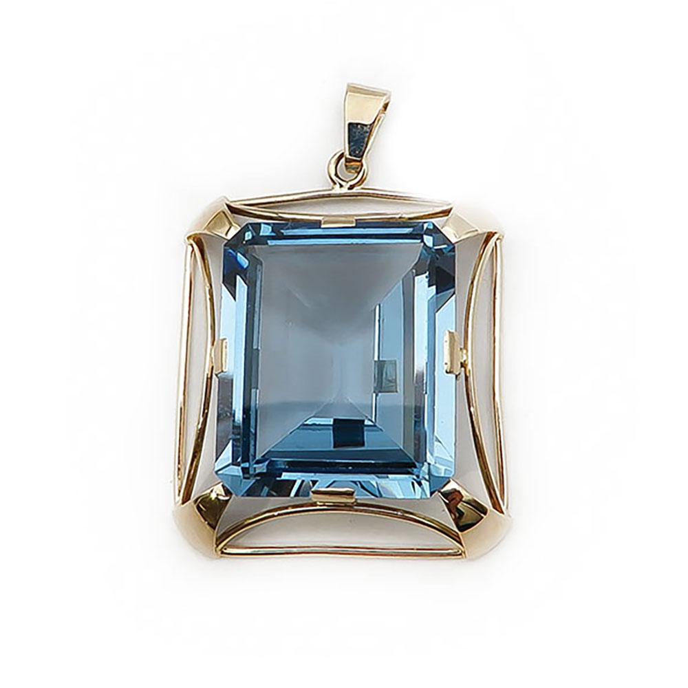 Kultainen riipus sininen kivi #0