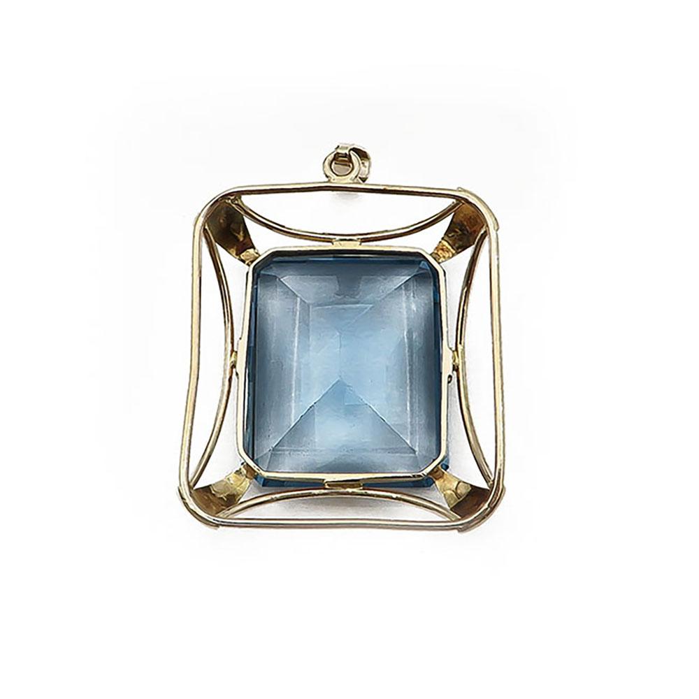 Kultainen riipus sininen kivi #1