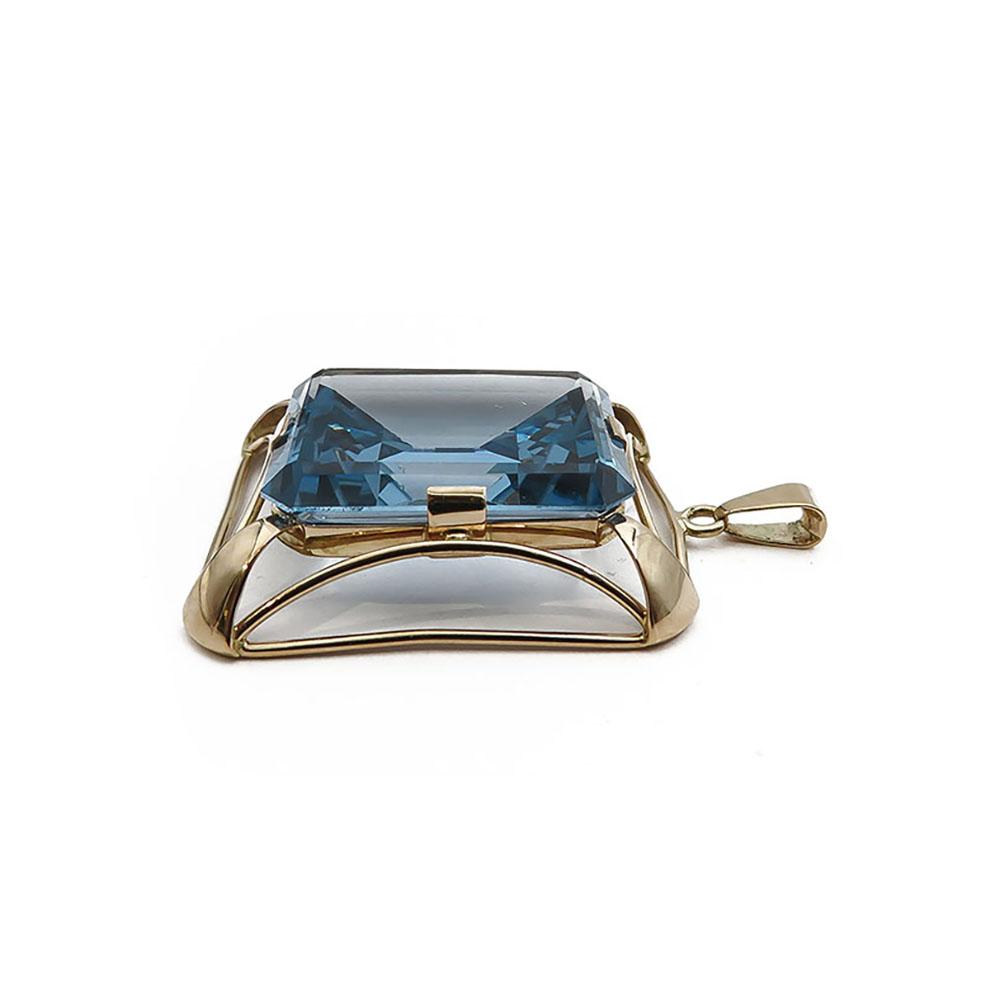 Kultainen riipus sininen kivi #3