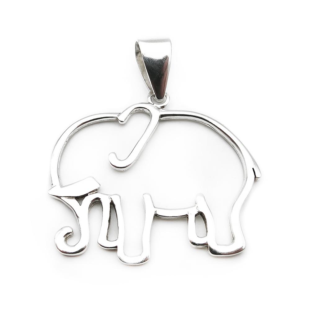 Hopeinen norsu riipus #0