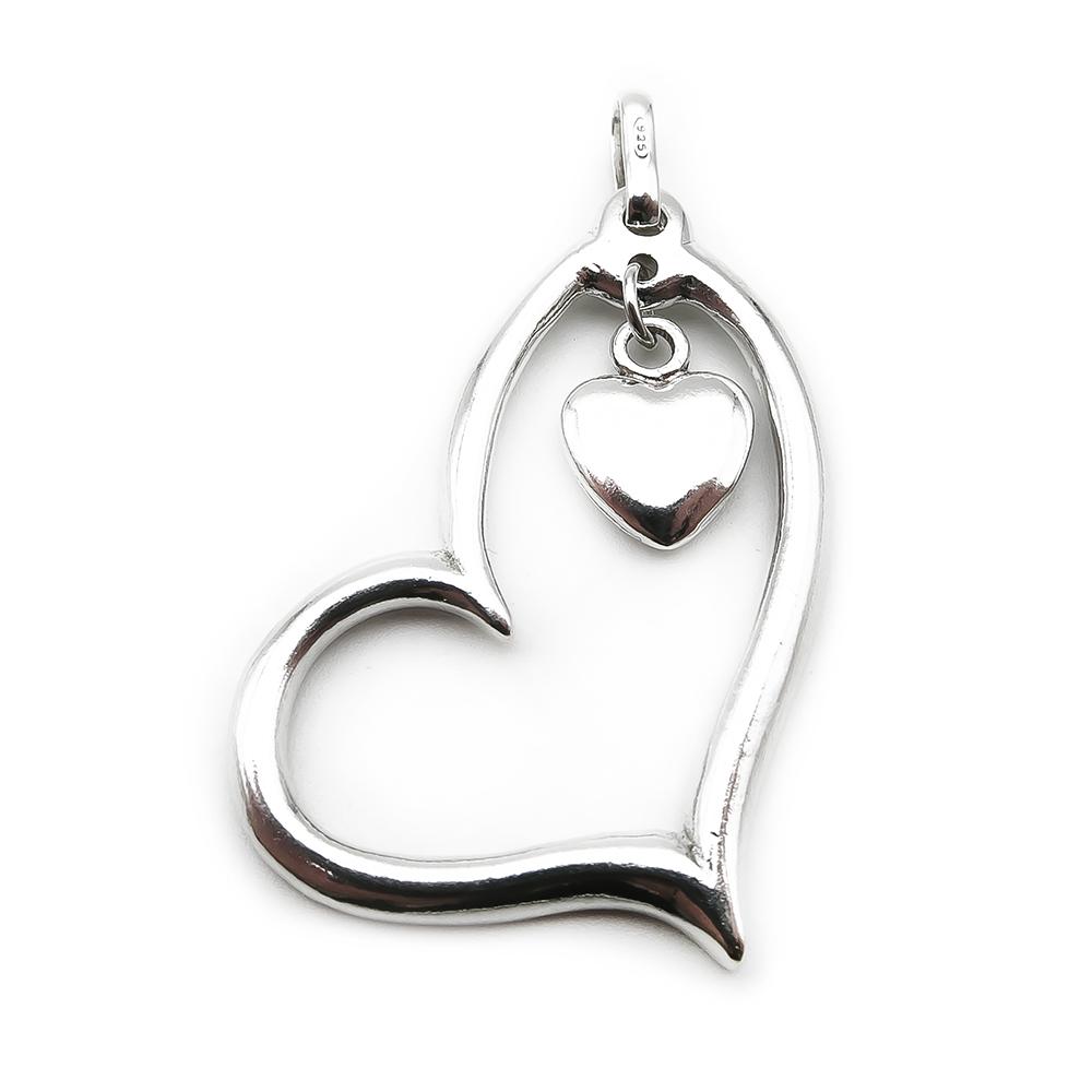 Hopeinen sydänriipus #0