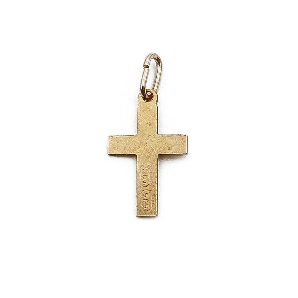 Kultainen mini timanttileikattu ristiriipus ER:n #2