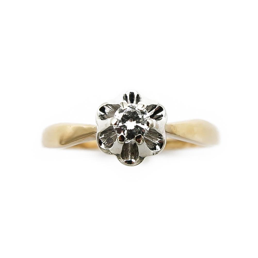 Kultainen timanttisormus 0.10ct 17,25mm 18k #1