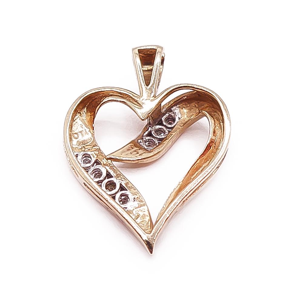 Kultainen timanttisydänriipus 0,21ct #2