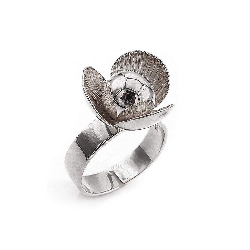 Kupittaan kulta hopeasormus kukka 19.25 avoin 1970  Eelis Kauppi #0