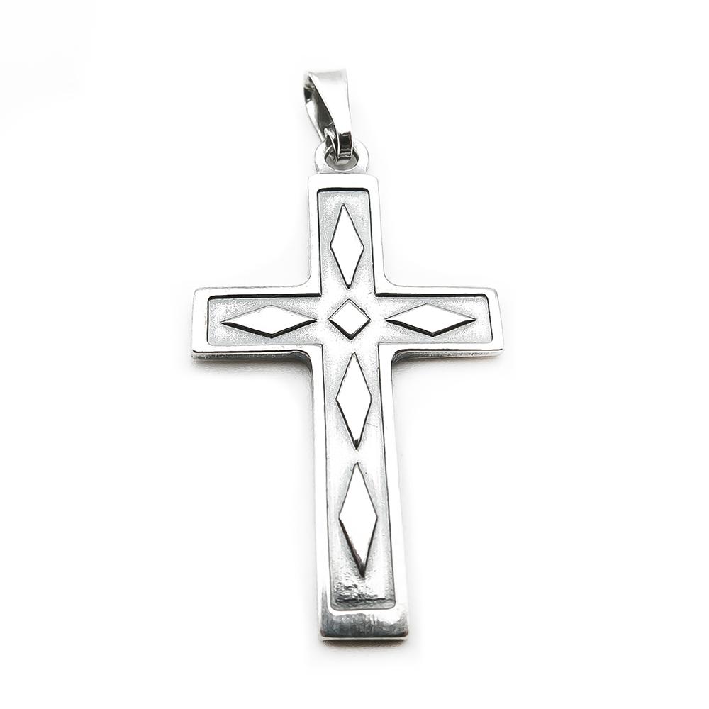 Saurumin hopeinen risti riipus kuviolla #0