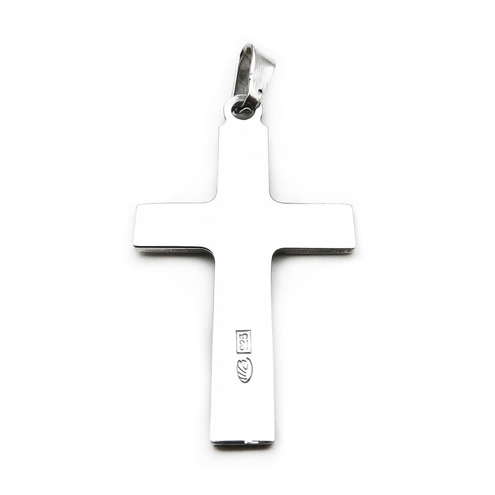 Saurumin hopeinen risti riipus kuviolla #2