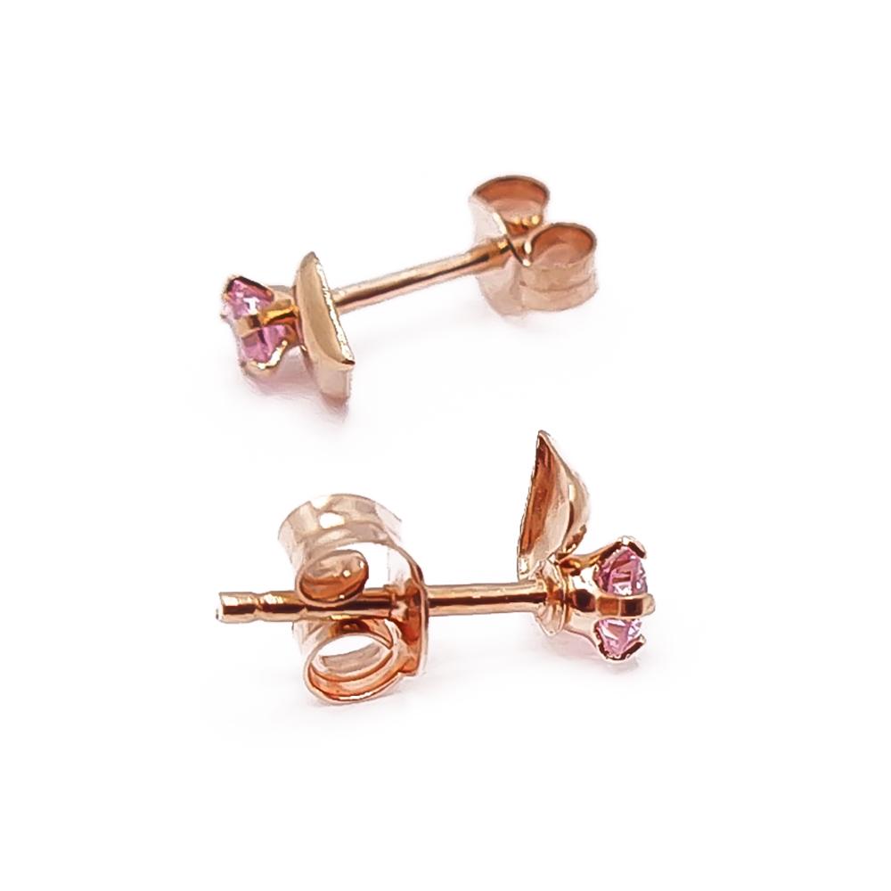 Kultaiset sydänkorvakorut pinkit #1