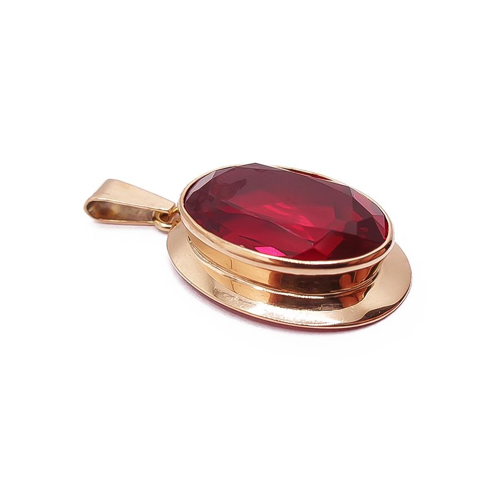 Kultainen punakivinen riipus v.-62 #1