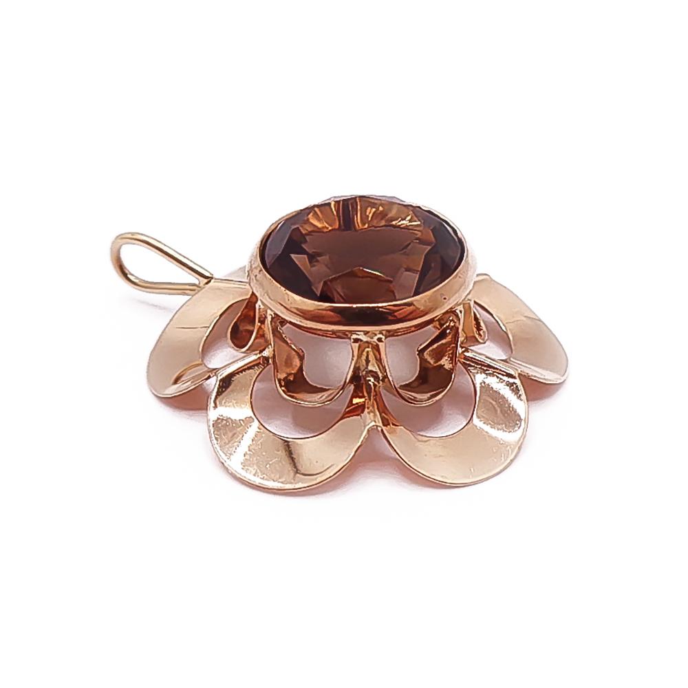 Kultainen ruskeakivinen riipus #1