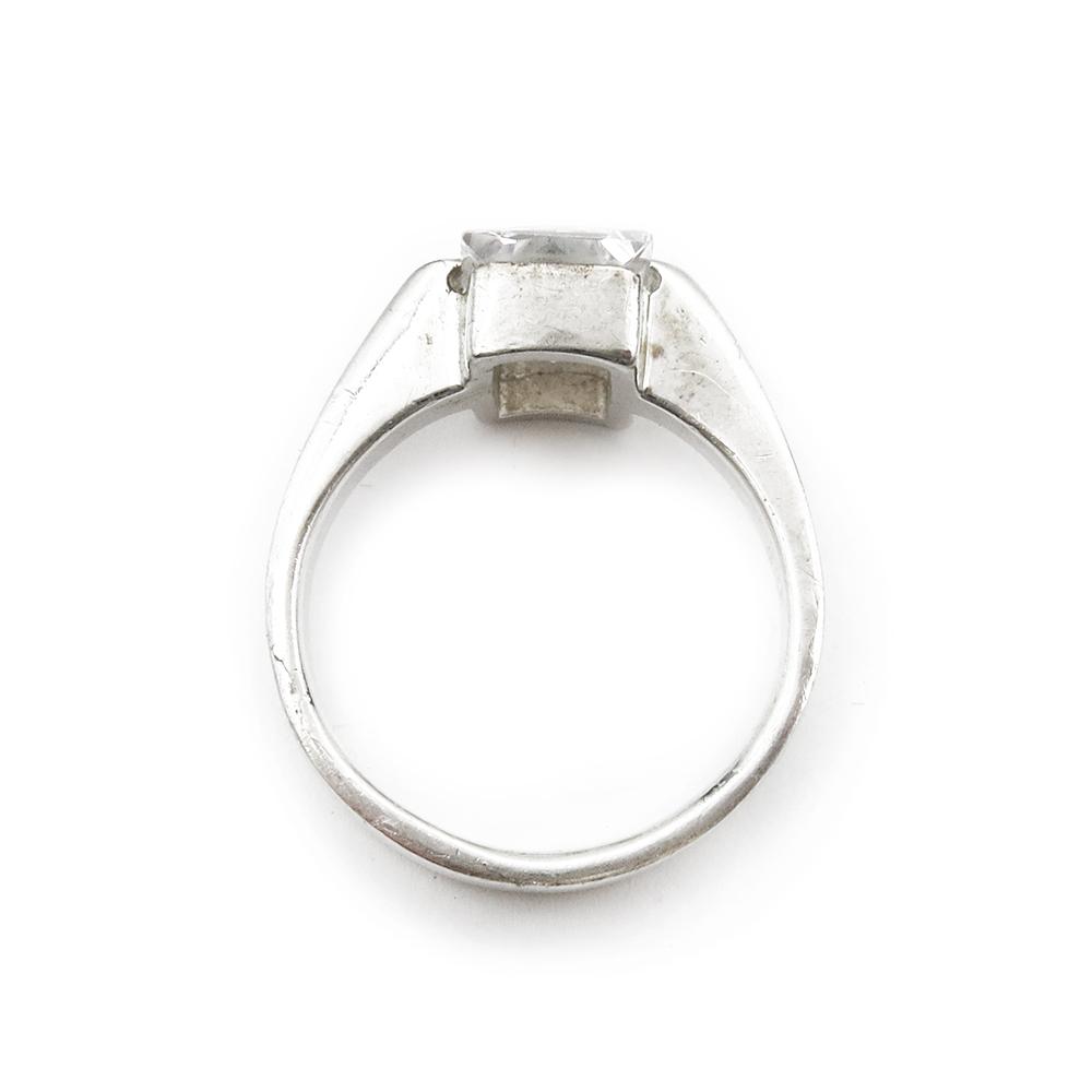 Kirkaskivellinen cushion solitaire sormus 17mm #2