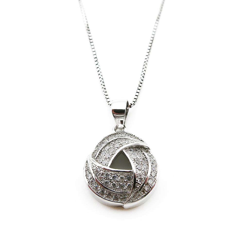 Hopeinen zirk.riipus ketjulla 50cm #1