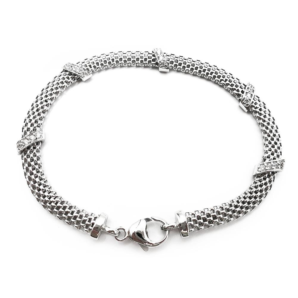 Litistetty verkkopunosranneketju kivillä 18,5cm #0