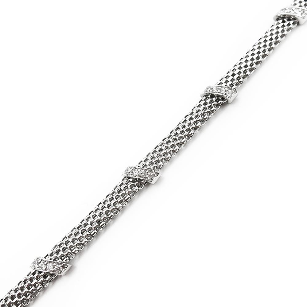 Litistetty verkkopunosranneketju kivillä 18,5cm #1