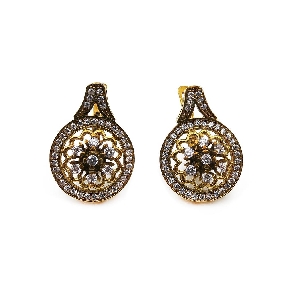 Kullatut hopeiset zirk. korvakorut prisurilukolla #0