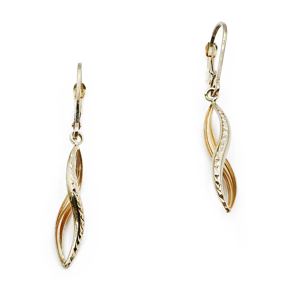 Kultaiset koukkukorvakorut timanttileikattu #0