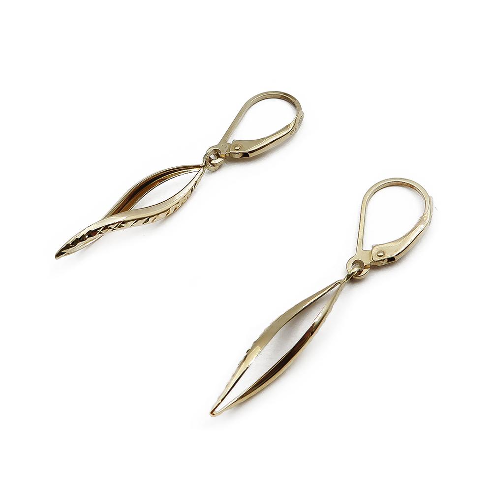 Kultaiset koukkukorvakorut timanttileikattu #1