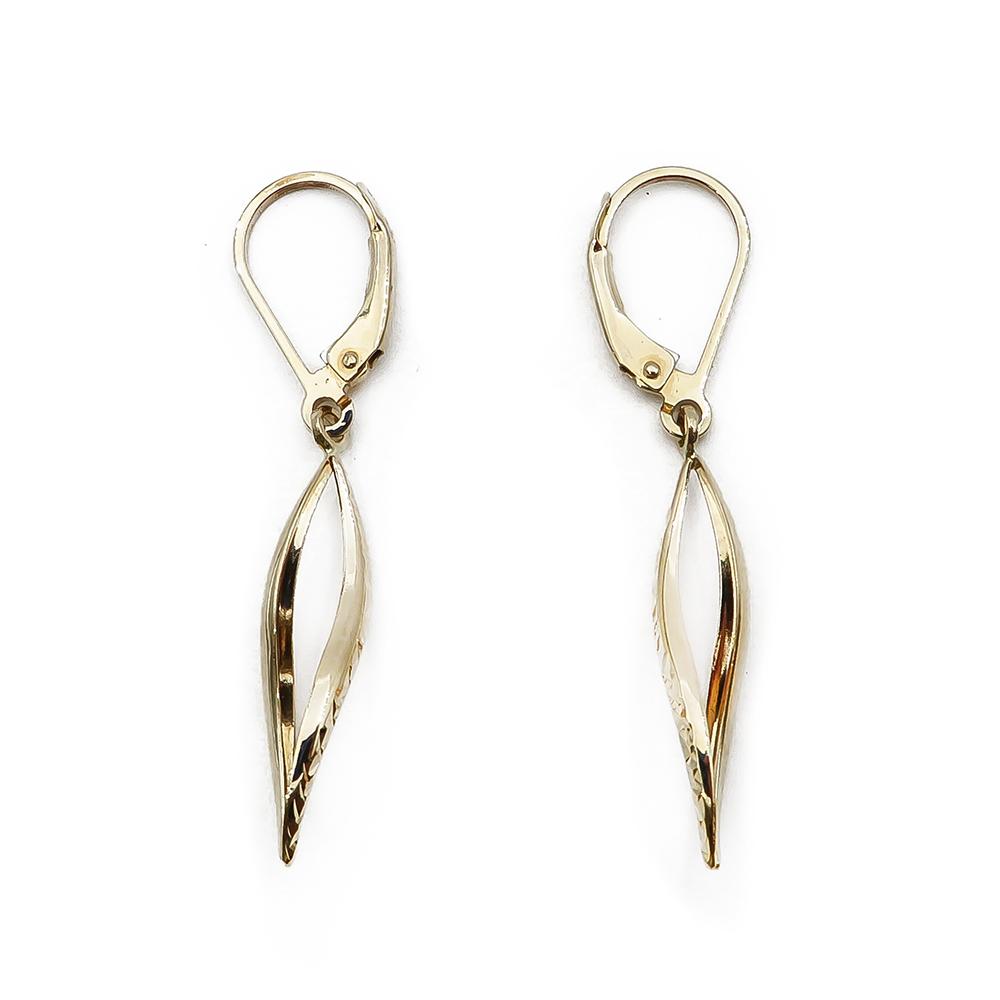 Kultaiset koukkukorvakorut timanttileikattu #2