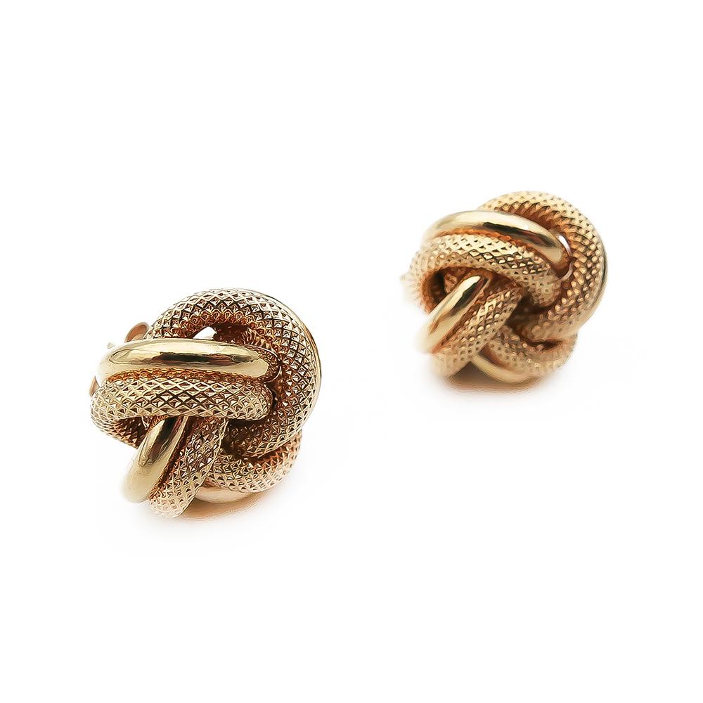 Kultaiset solmu korvakorut 14mm #1