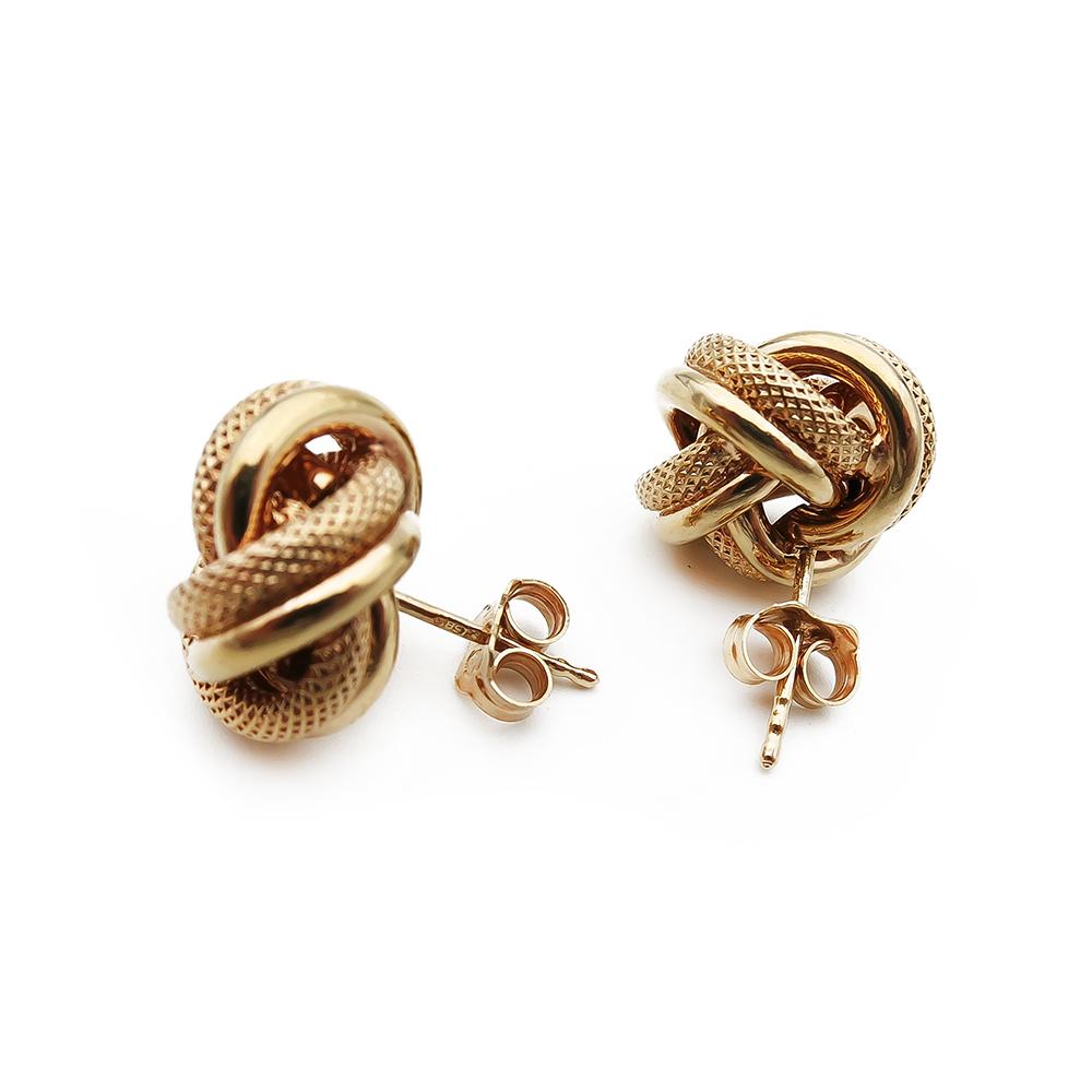 Kultaiset solmu korvakorut 14mm #2