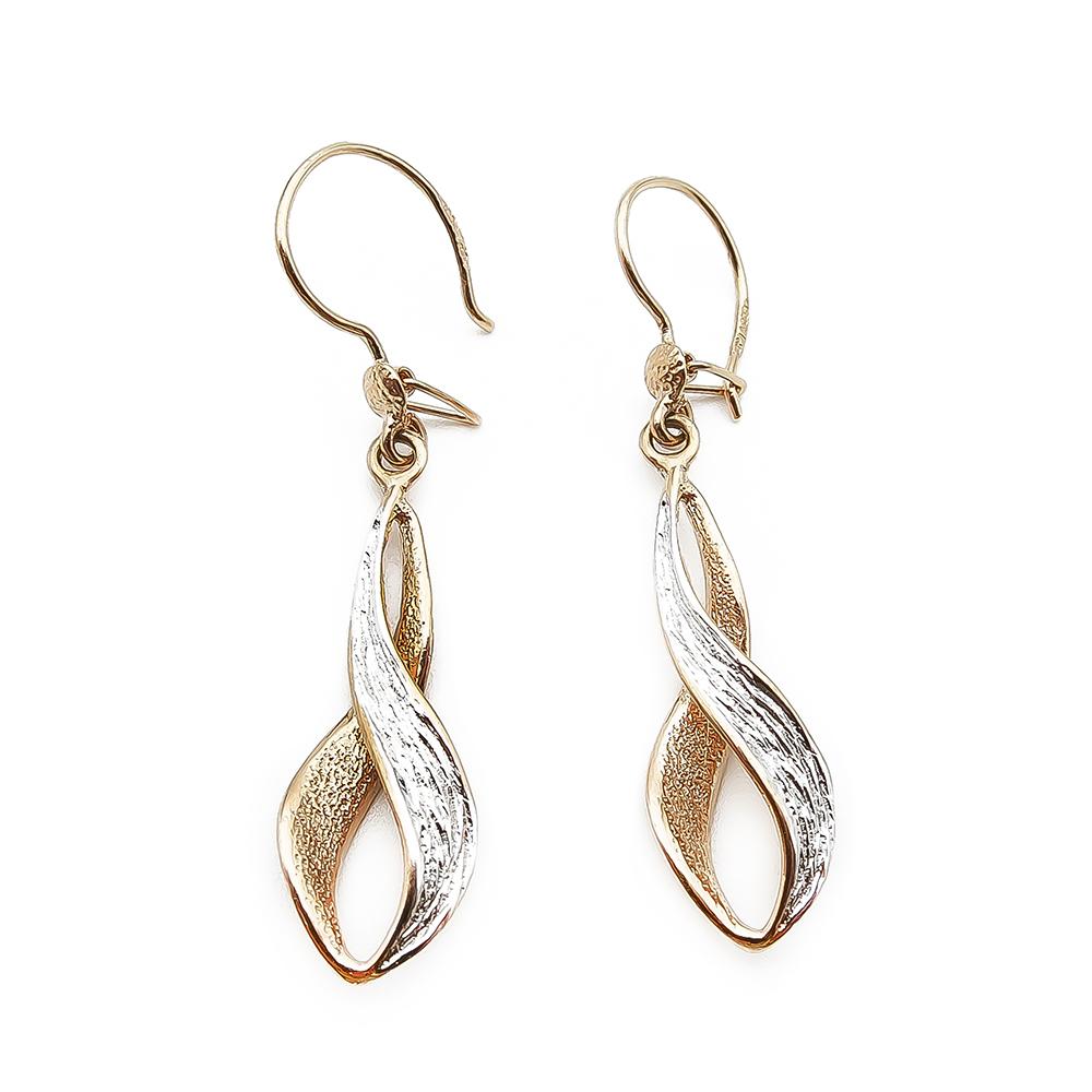 Kelta/valkokultaiset koukkukorvakorut #0