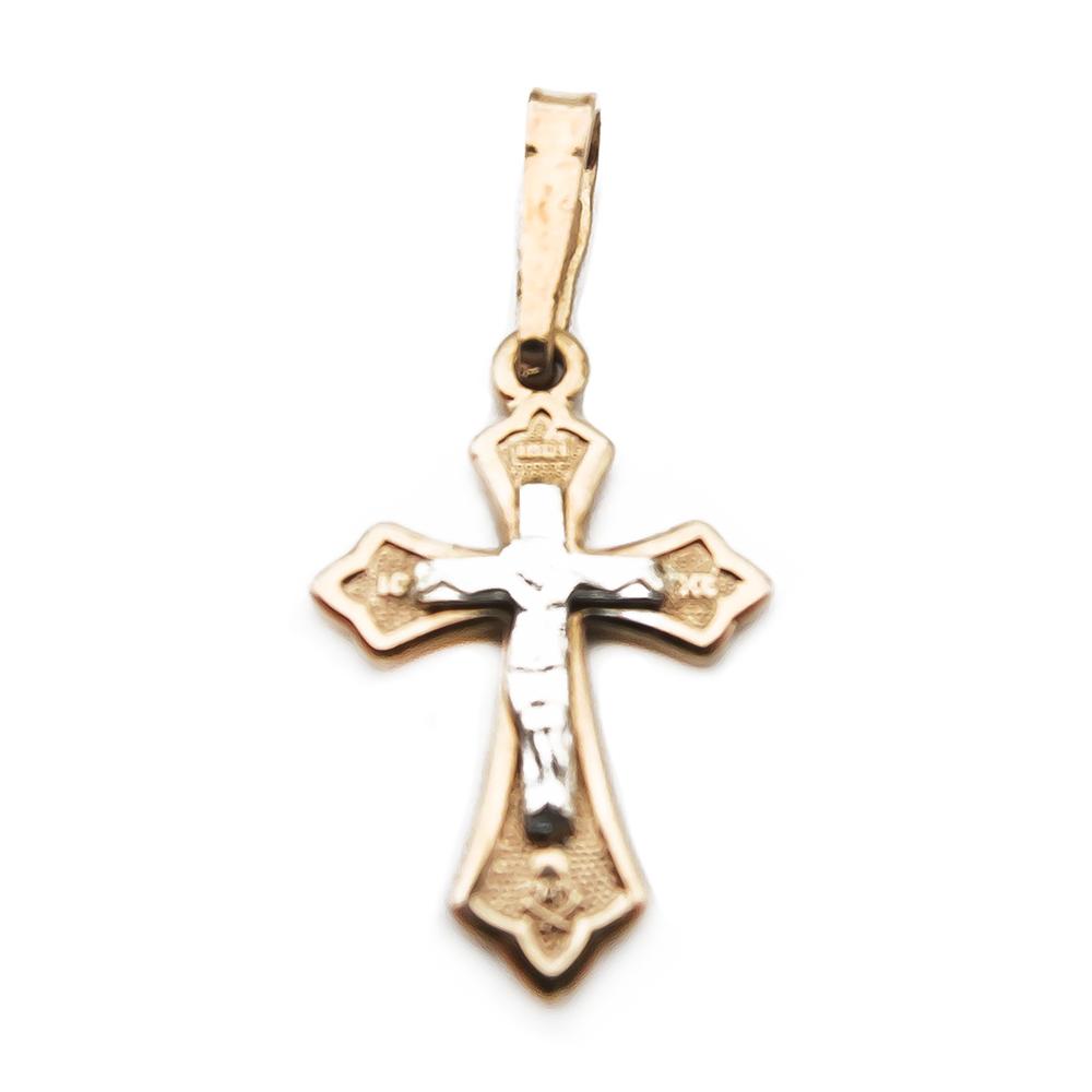 Kelta/valkokultainen risti riipus #0