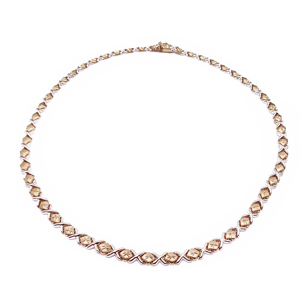 Kelta-/valkokultainen kaulakoru 44cm #0