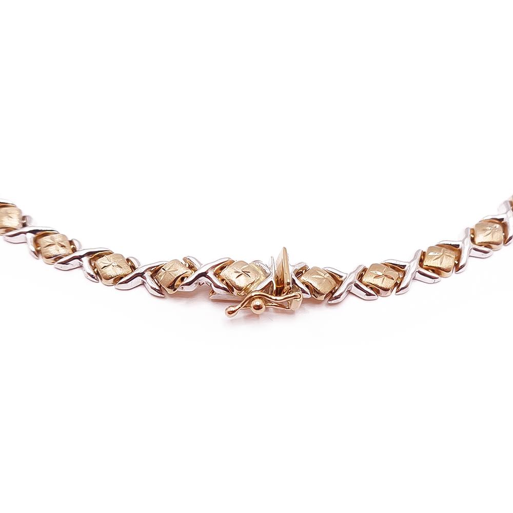 Kelta-/valkokultainen kaulakoru 44cm #1