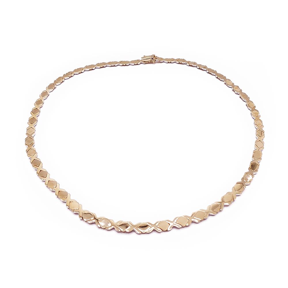 Kelta-/valkokultainen kaulakoru 44cm #2