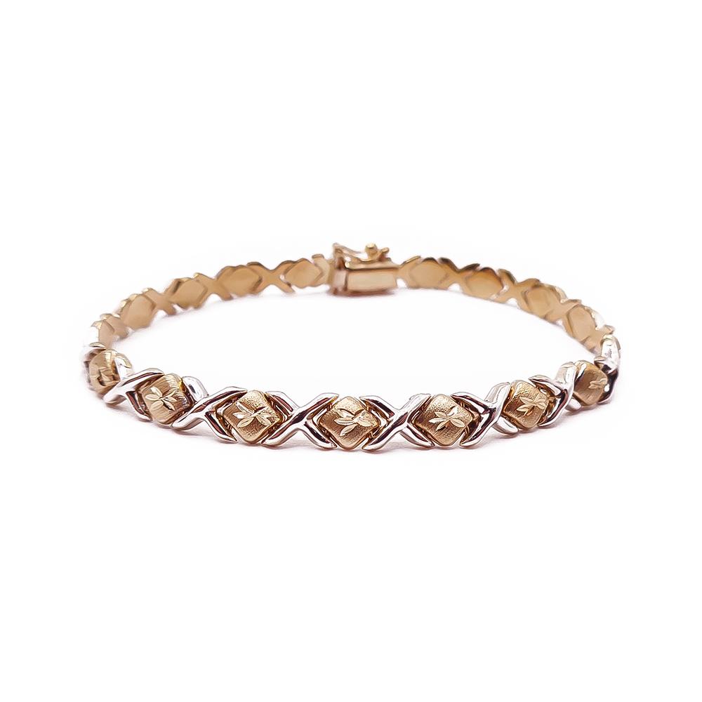 Kelta-/valkokultainen rannekoru 16cm #0