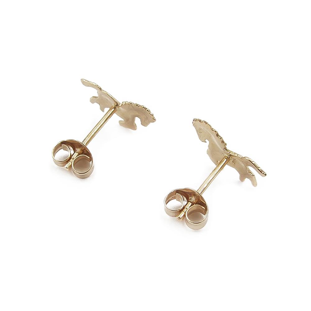 Kultaiset tappikorvakorut hevonen #3