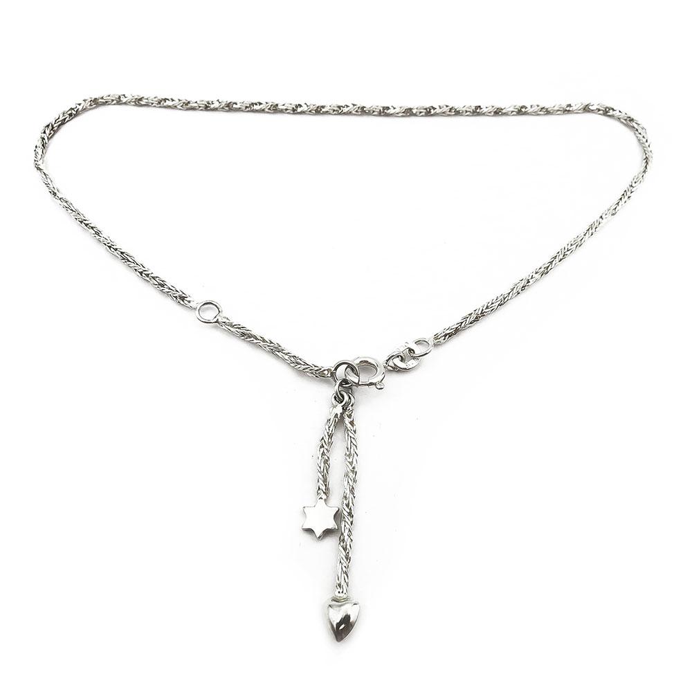 Hopeinen nilkkaketju 23,5-26cm #0