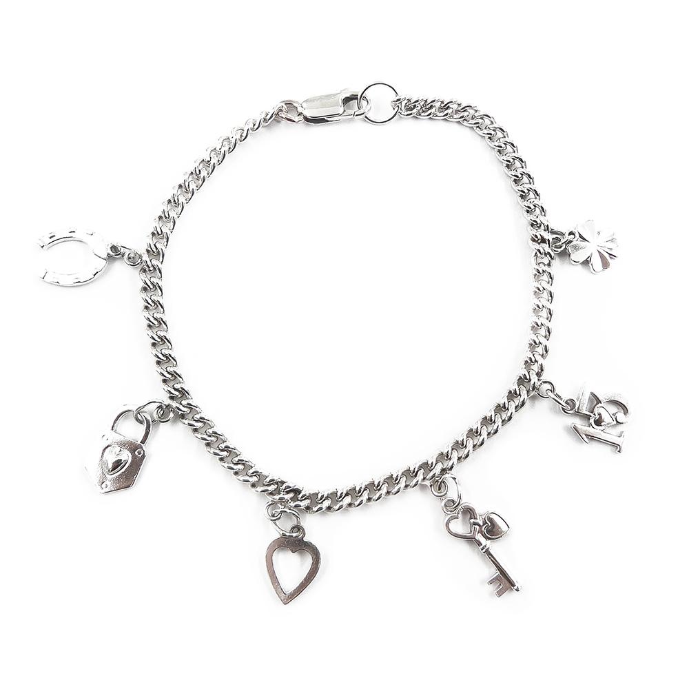 Hopeinen maskottirannekoru 18,5cm #0