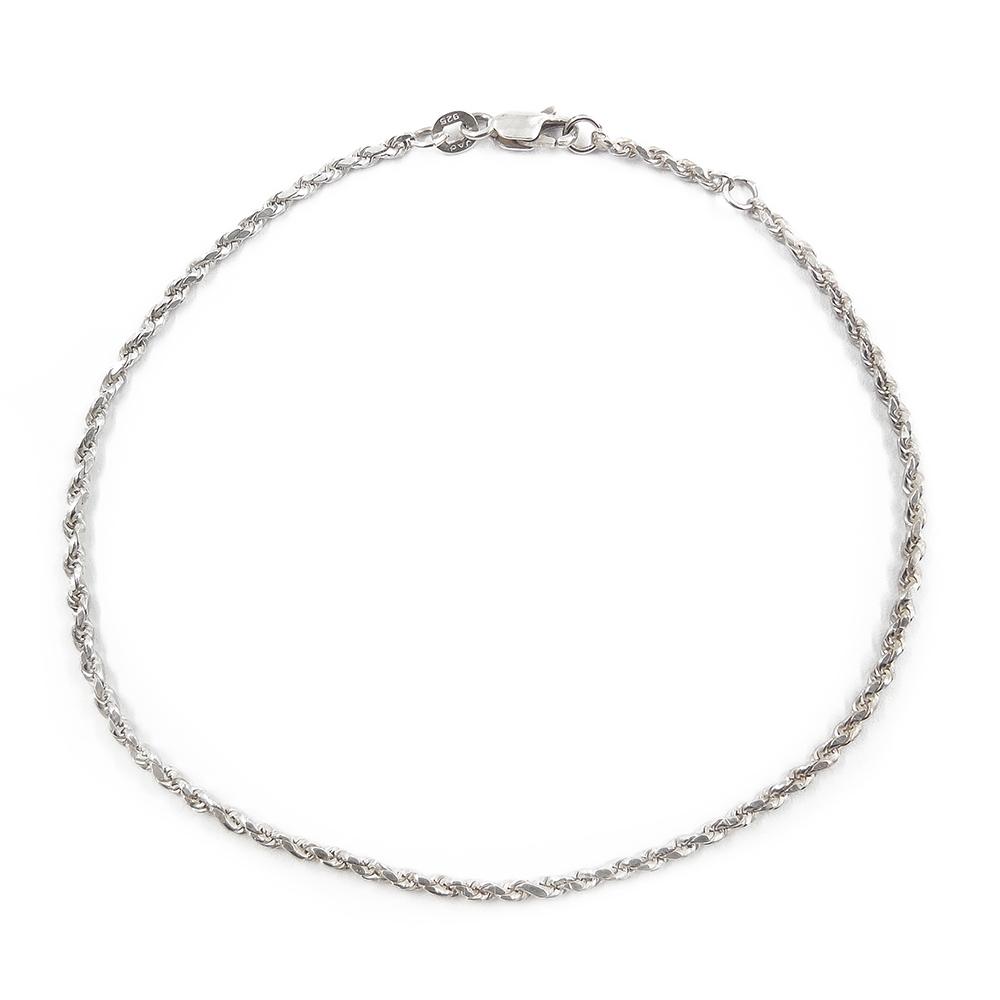 Hopeinen nilkkaketju 22,5-24,5 cm #0