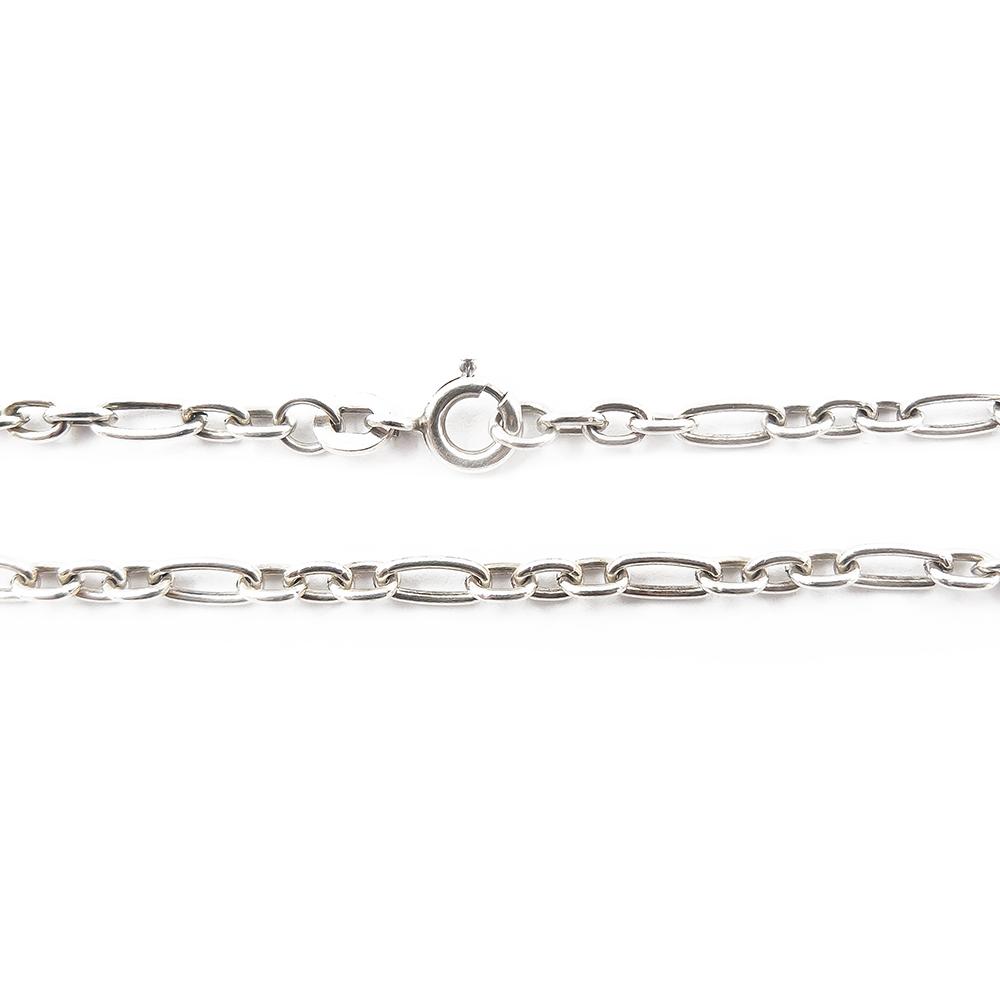 Hopeinen nilkkaketju 25 cm Figarolenkkiketju #1