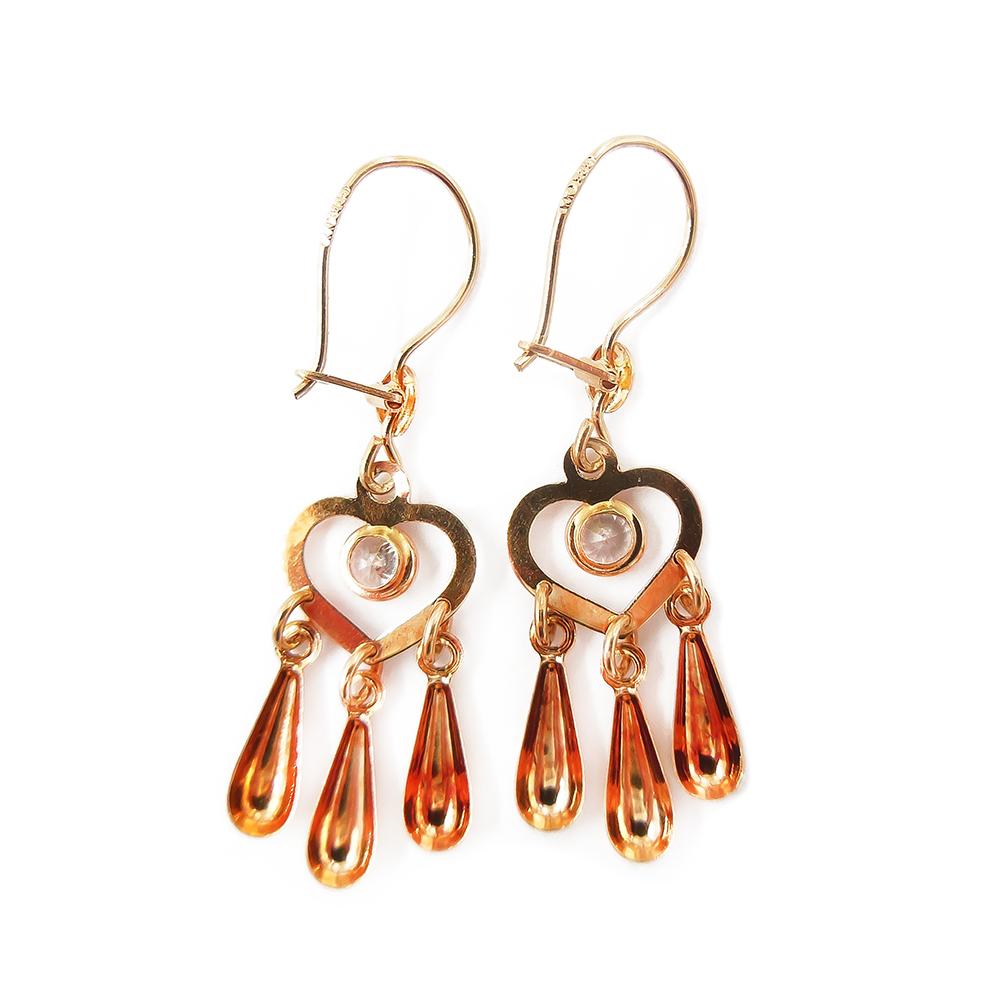 Kultaiset korvakorut,sydän+kyyneleet ja kirkkaat kivet #2