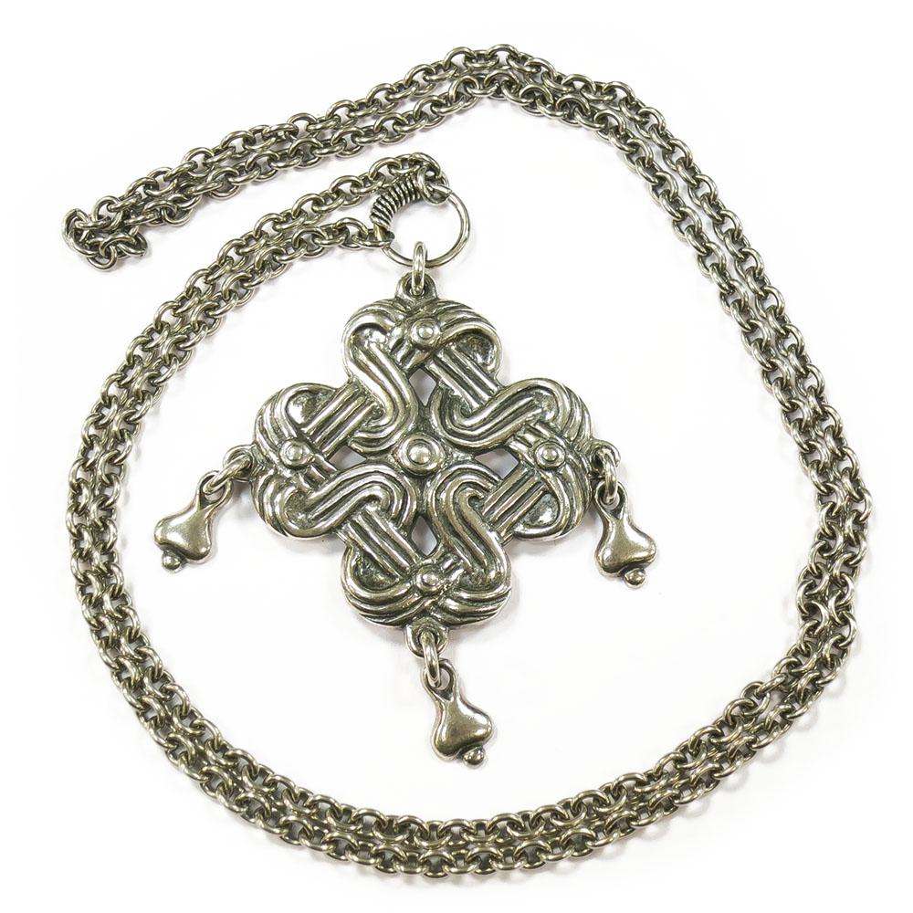 Kalevala korun hopeinen nauhasolmuriipus 70cm #2