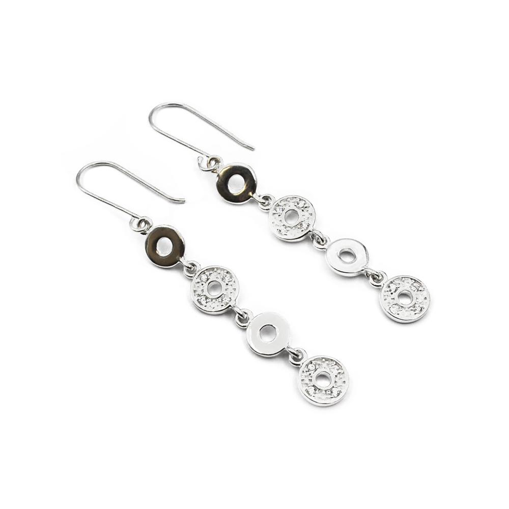 Hopeiset roikkuvat zirkonia korvakorut #0