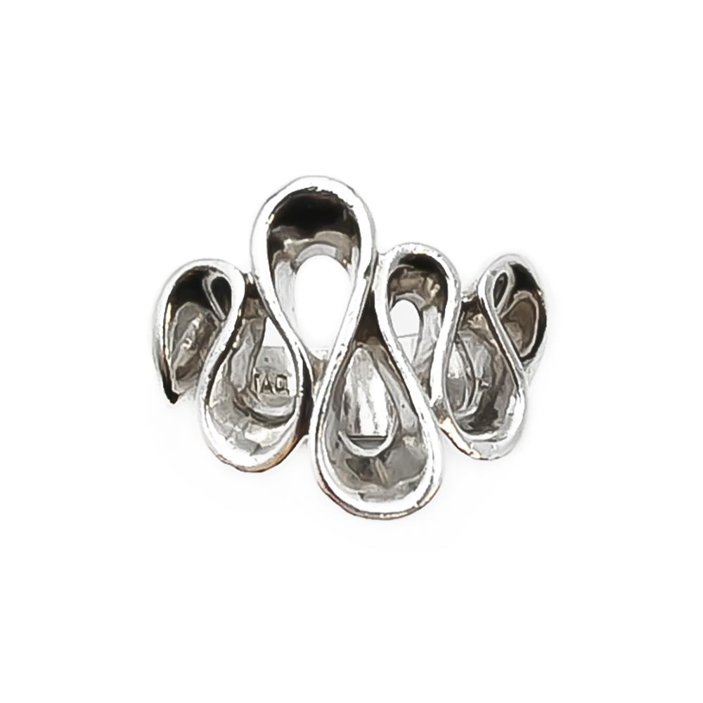 Hopeinen aaltoileva sormus koko 16,25 #1