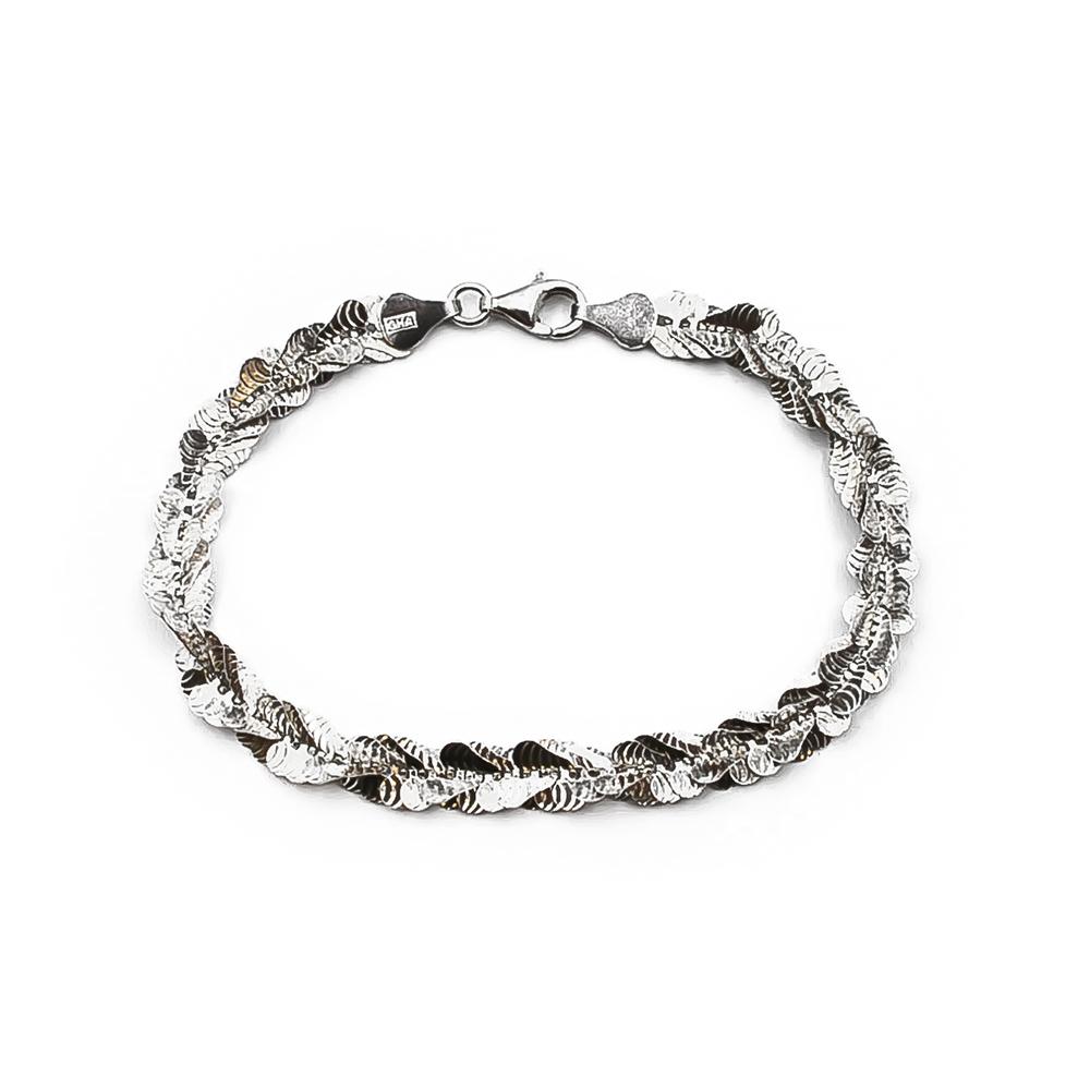 Hopeinen pitsimäinen ranneketju 19.5cm #0