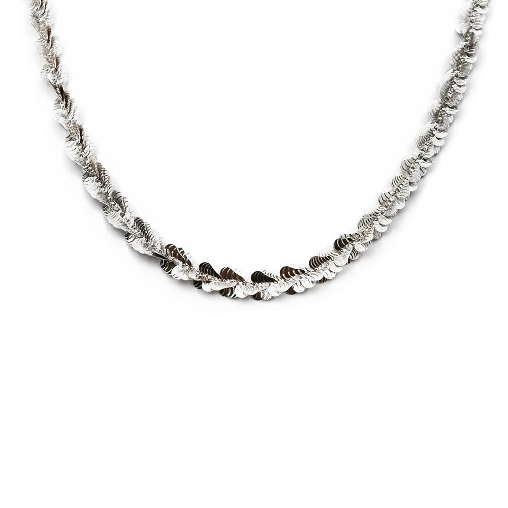 Hopeinen pitsimäinen kaulaketju 45cm #2