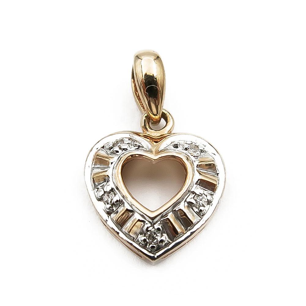 Kultainen timanttisydänriipus 0.025ct #0