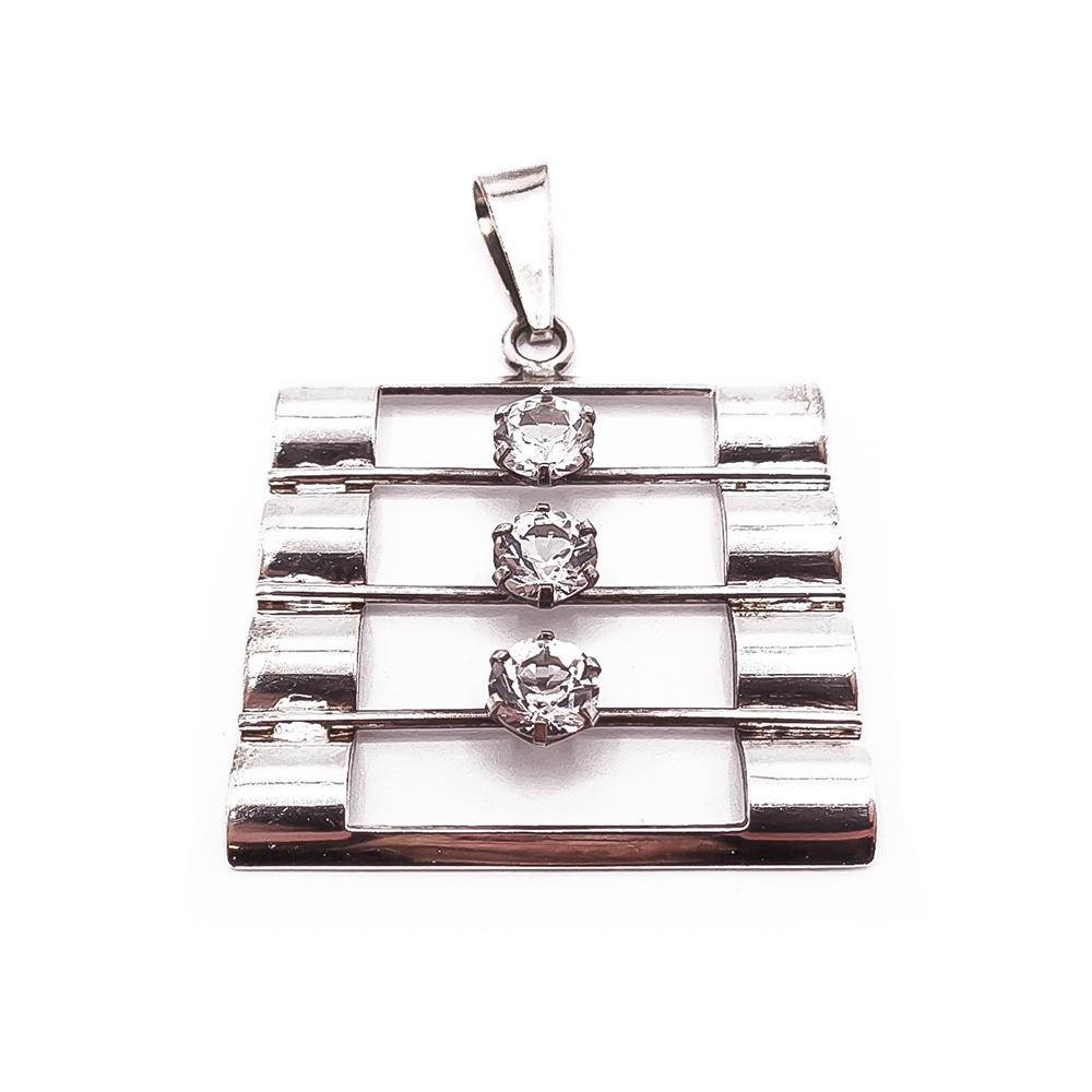 Hopeinen riipus kirkkaat kivet v.-70 #0