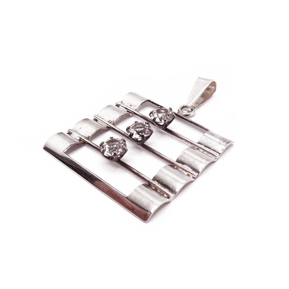 Hopeinen riipus kirkkaat kivet v.-70 #1