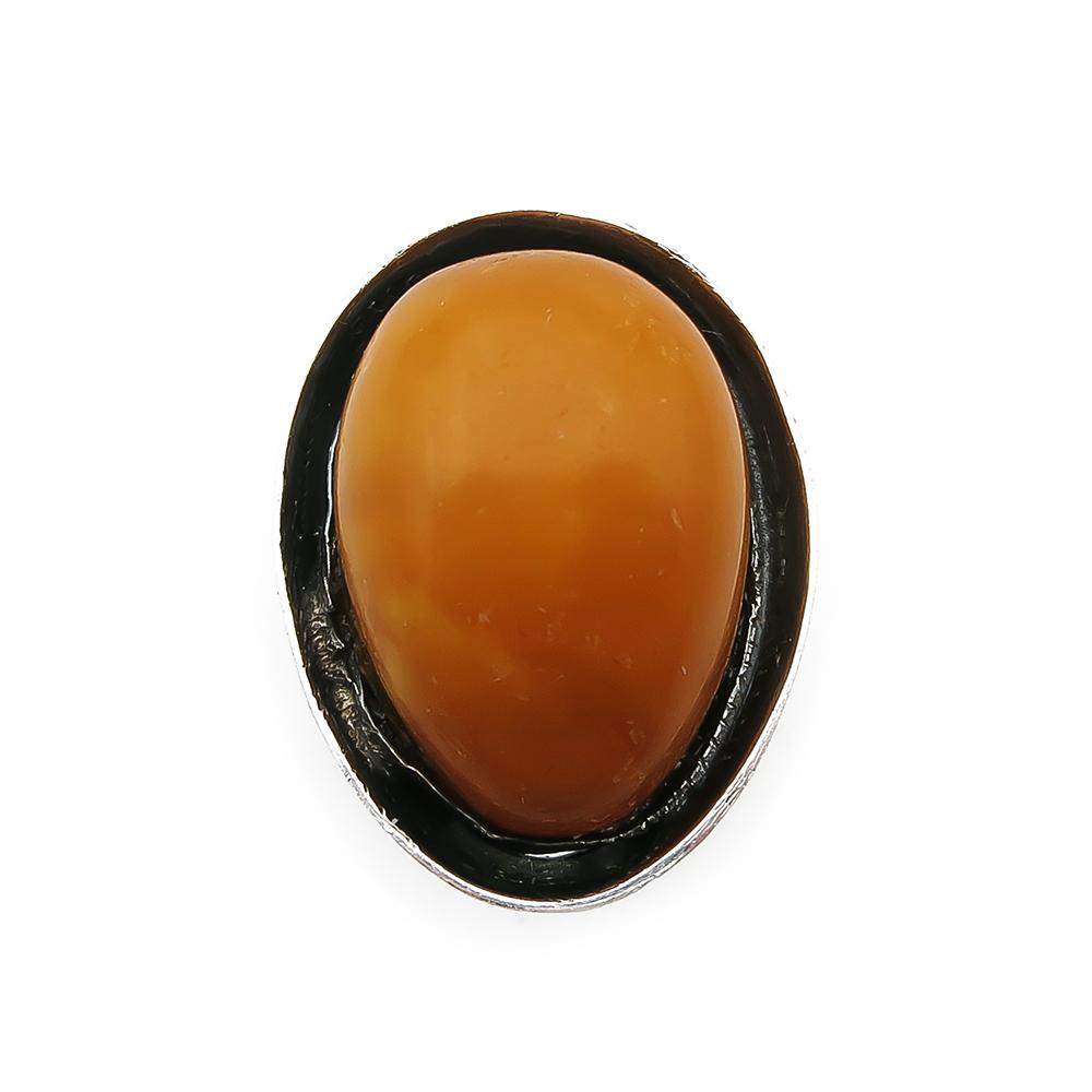 E. Granit näyttävä hopeinen meripihka sormus koko17 v.-68 #4