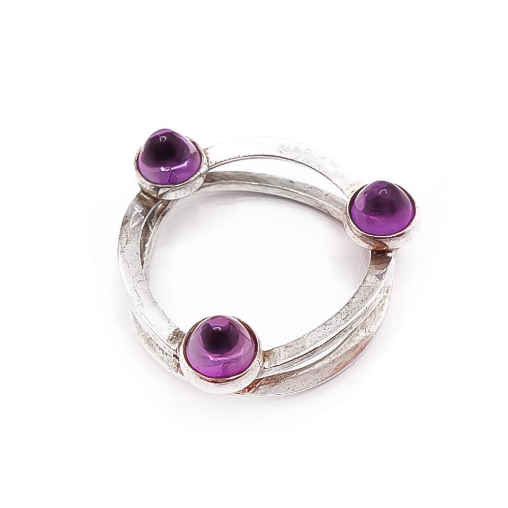 Hopeinen lilakivinen riipus #0