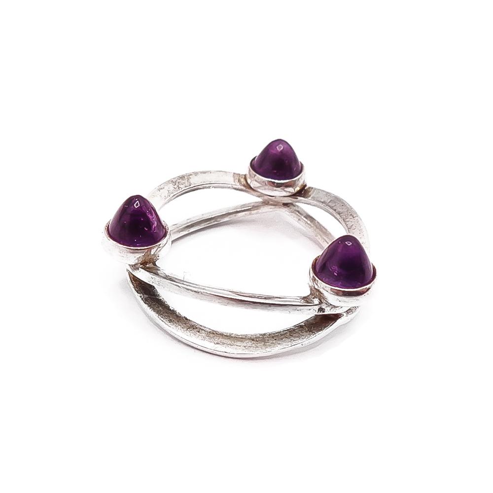 Hopeinen lilakivinen riipus #1