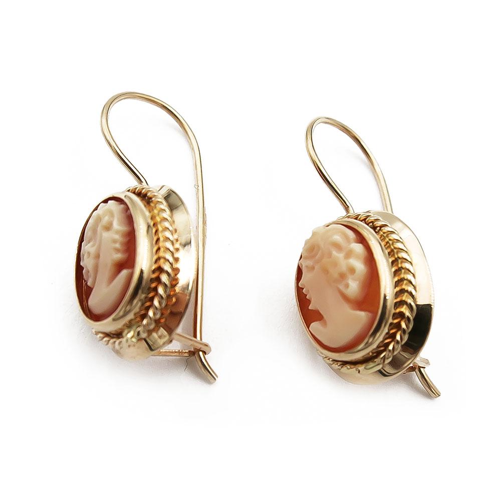 Kultaiset Camee koukkukorvakorut #0