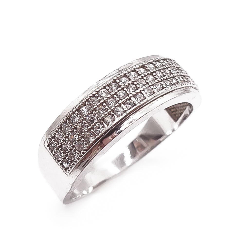 Hopeinen cz sormus 19mm #0