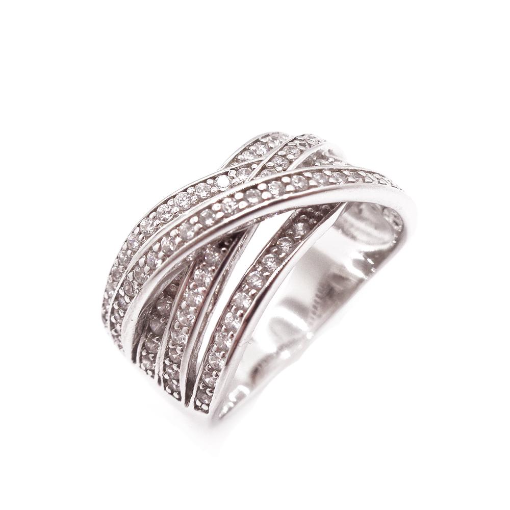 Hopeinen sormus cz 19mm #0